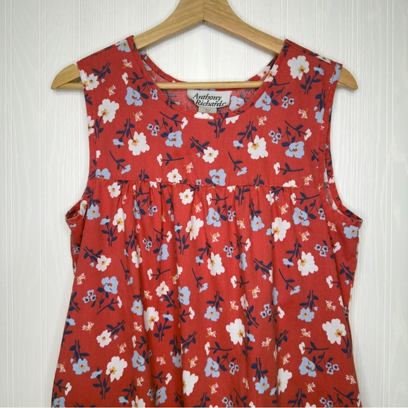 Vintage Anthony Richard’s red floral sleeve dress size M - Picture 2 of 8